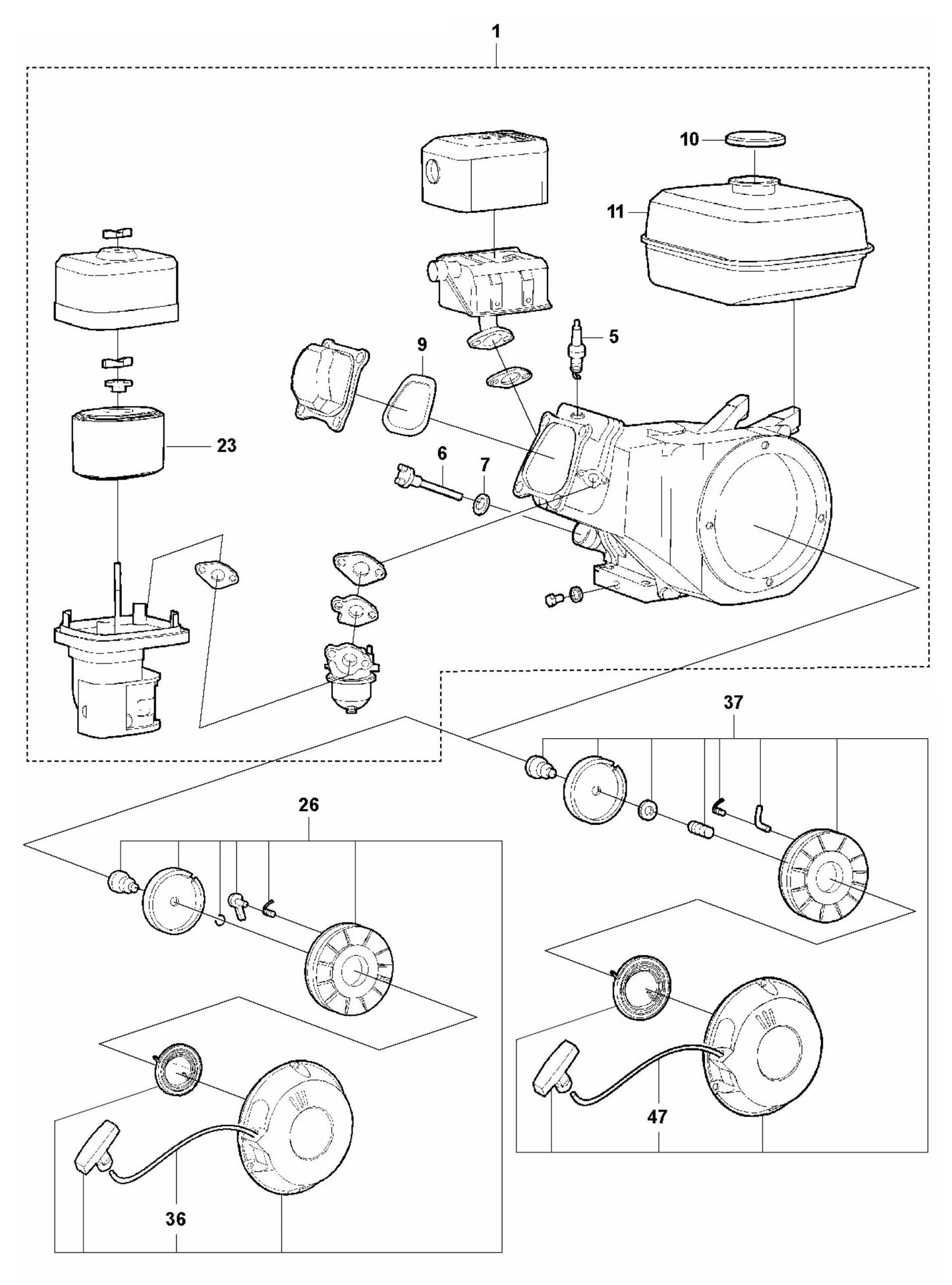 LF 80 L Engine-Honda GX 160 UT2 SXS4 OH2 Assembly Parts by Husqvarna