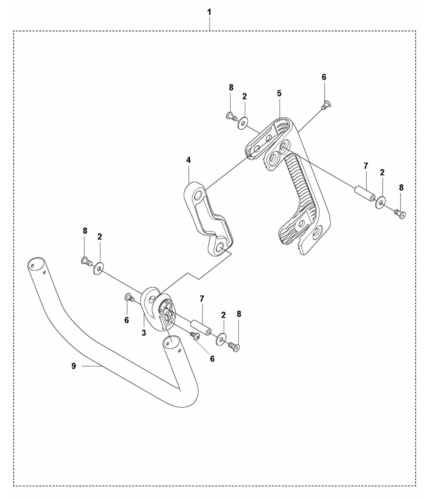 LF 80 L Vibration Damped Handle Assembly Parts by Husqvarna