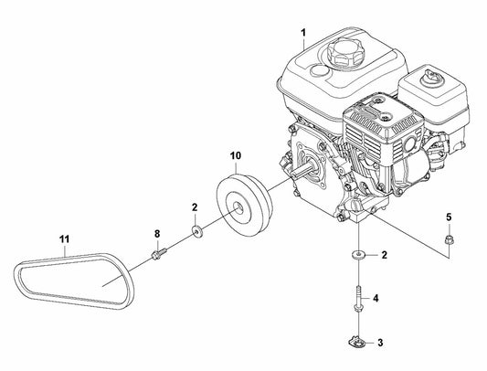 LF 80 L Engine Installation Assembly Parts by Husqvarna