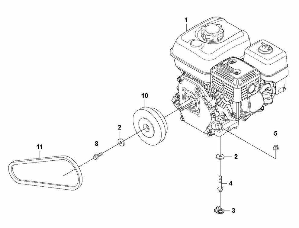LF 80 L Engine Installation Assembly Parts by Husqvarna