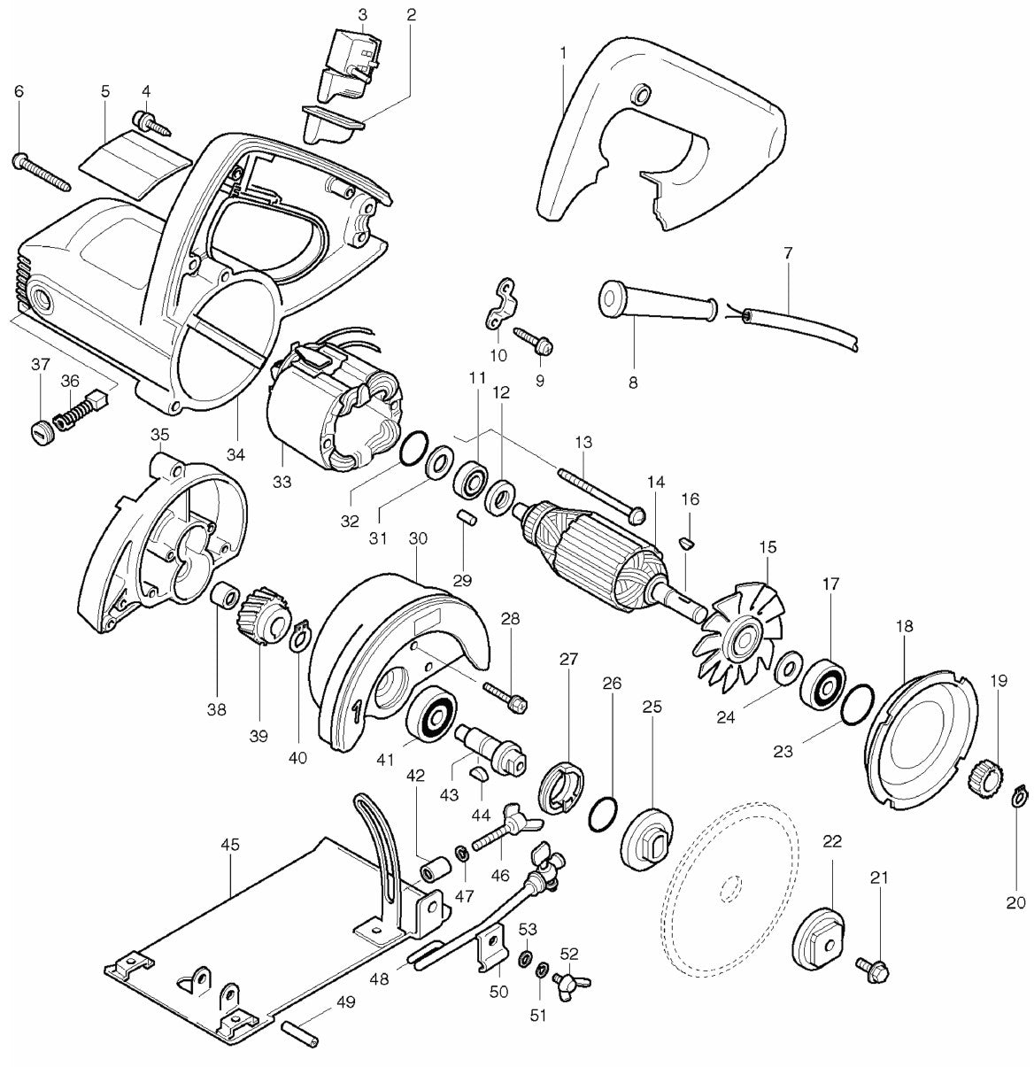 4100NH 12A 4-3/8 Masonry Saw Assembly Parts By Makita