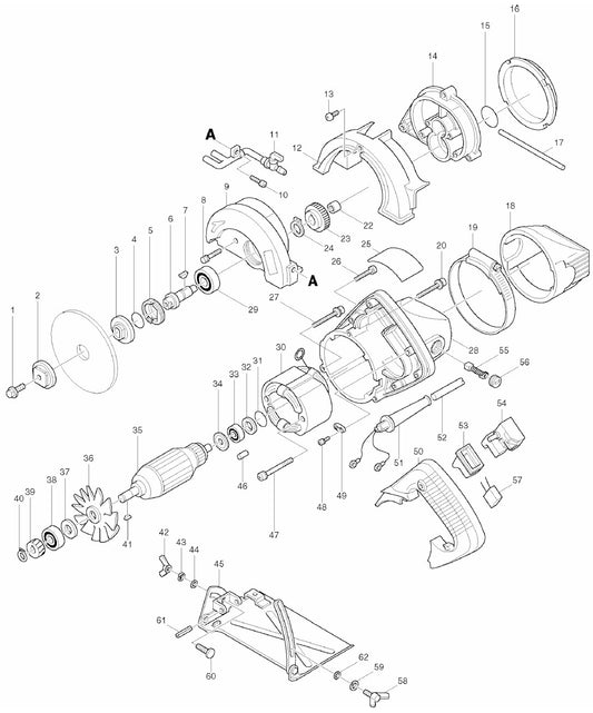 4101RH Masonry Saw Assembly Parts By Makita