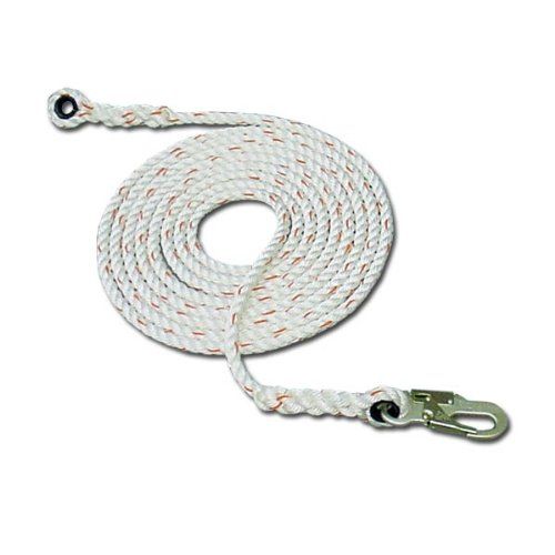 French Creek 411-50Z Vertical Lifeline Rope with Thimble and Snaphook Ends