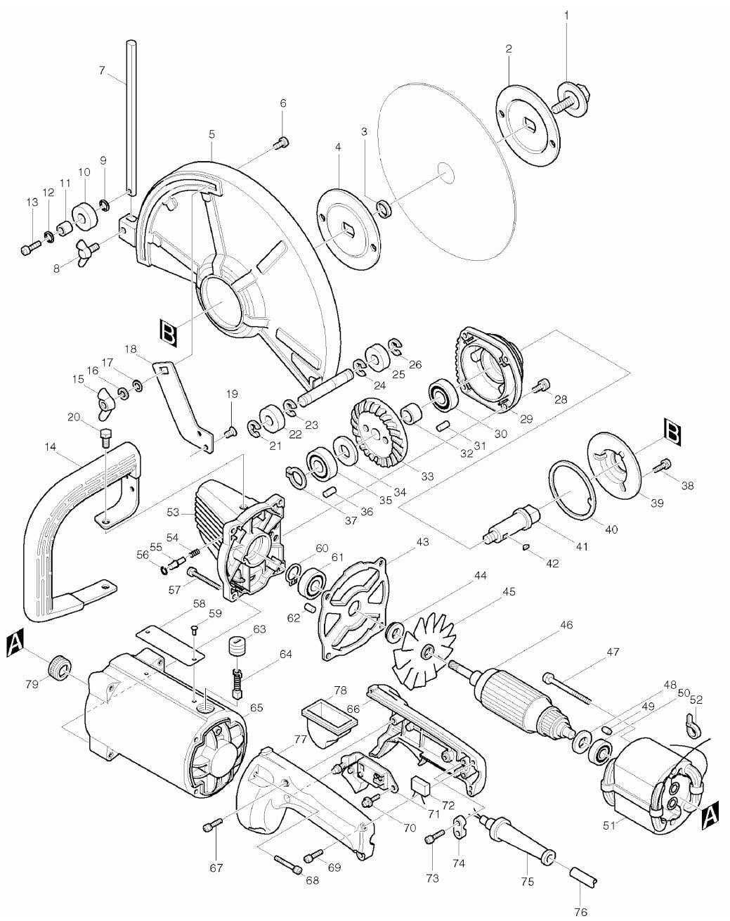4110C Angle Cutter Assembly Parts By Makita