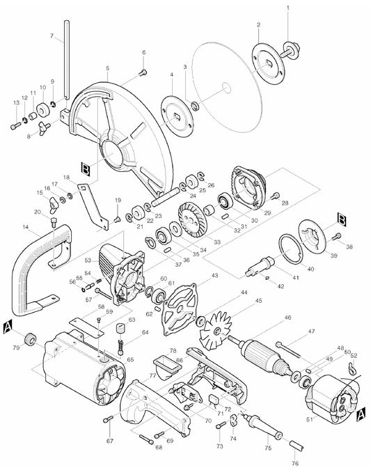4110C Angle Cutter Assembly Parts By Makita