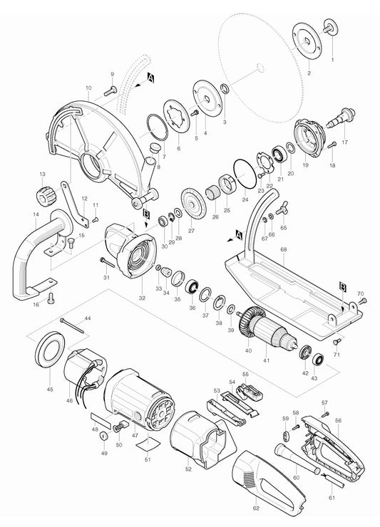 4112H Cutter Assembly Parts By Makita