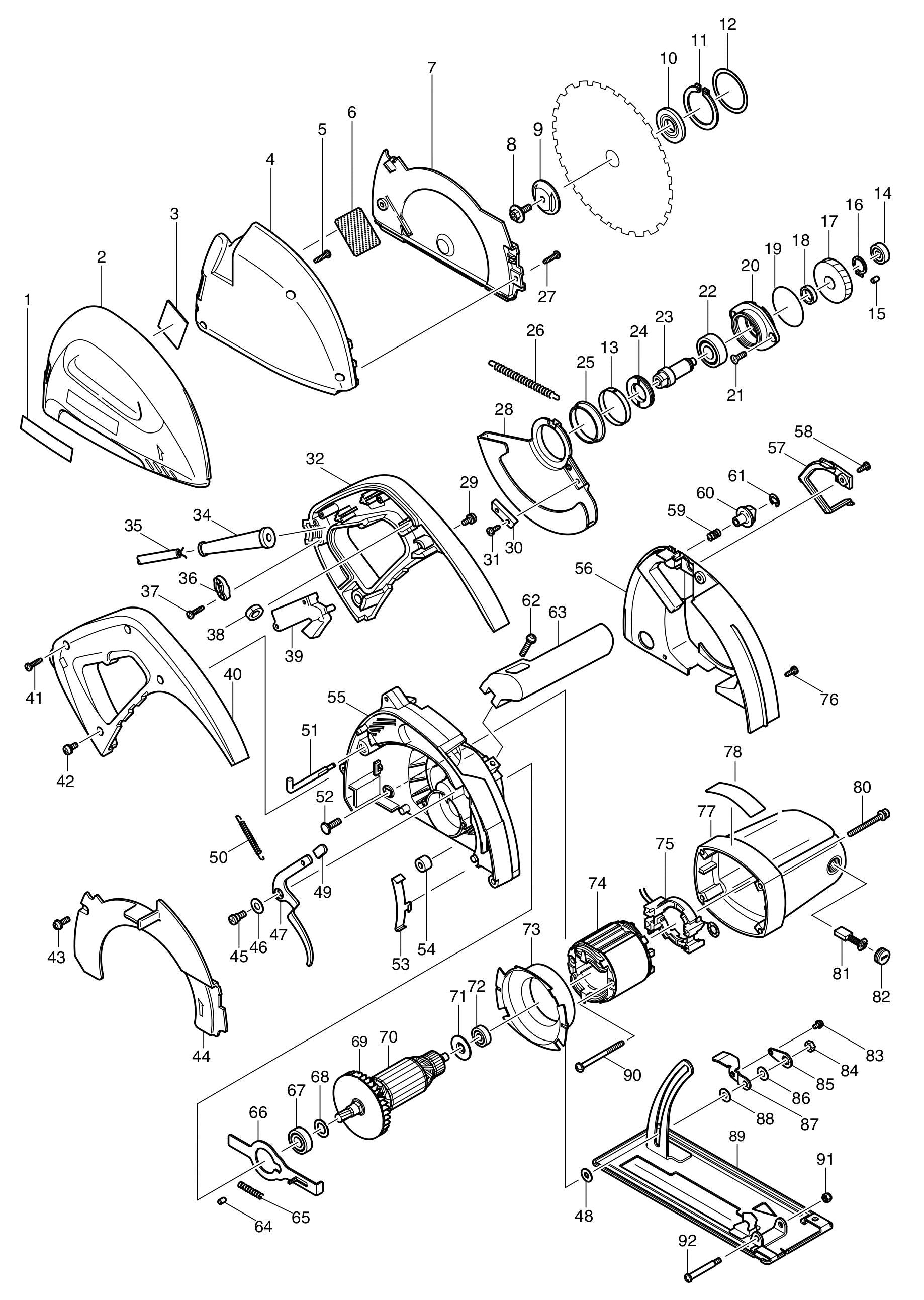 4131 Metal Cutting Saw Assembly Parts