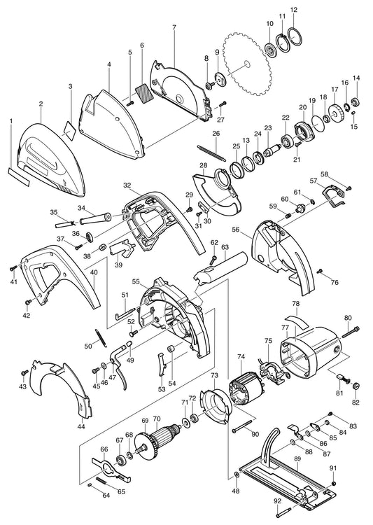 4131 Metal Cutting Saw Assembly Parts