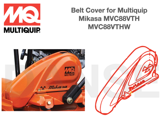416010040 Belt Cover, Outer for Multiquip Mikasa MVC88VTH MVC88CTHW Plate Tampers