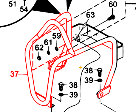 Multiquip Mikasa 416910170 guard hook replacing 416121050 and 416121051 for MVC88 plate compactors