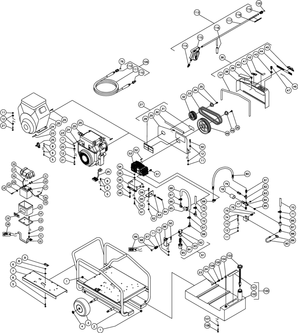 CWC-4005-1MGH (sn:10005895-10073651), CWC-4005-1MGV (sn:10005895-10073651) Frame Assembly Parts by Mi-T-M
