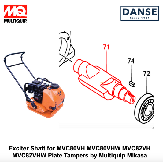 418343630 Ecc. Rotor Shaft for Multiquip Mikasa MVC80VH Plate Tamper Compactor