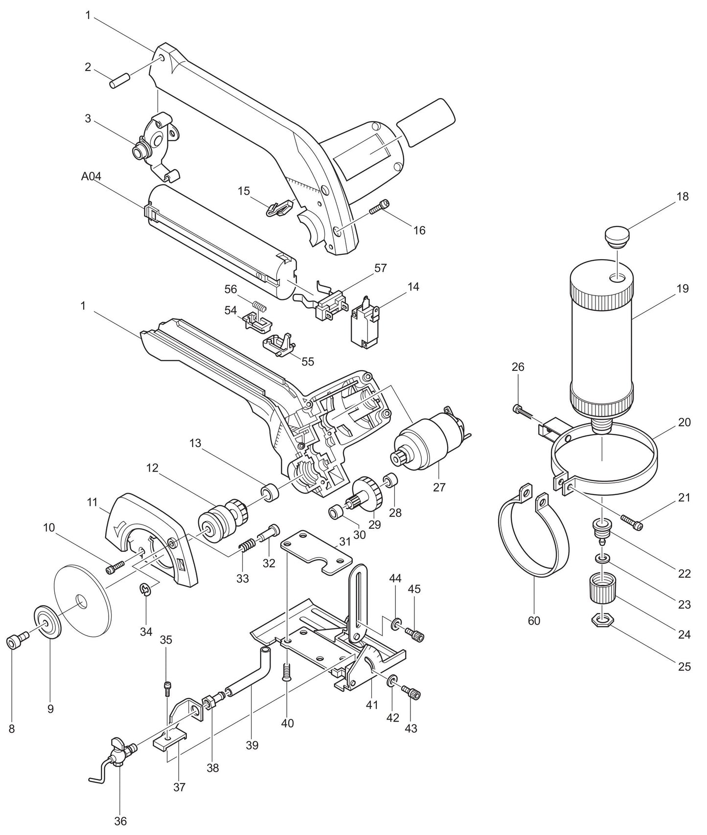 4190DW 9.6V Glass And Tile Cutter Assembly Parts