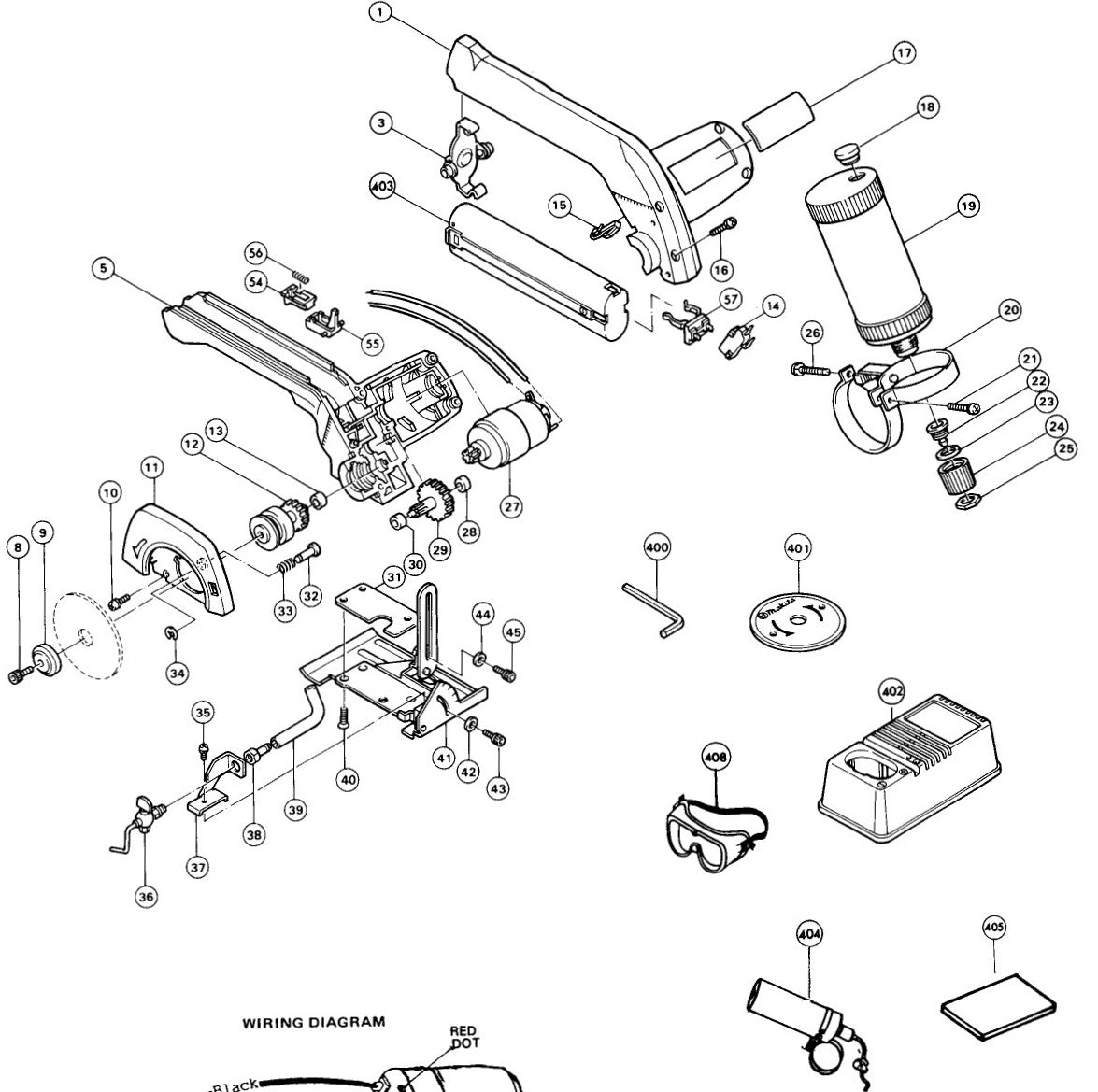 4190D Mini Circular Saw Assembly Parts By Makita