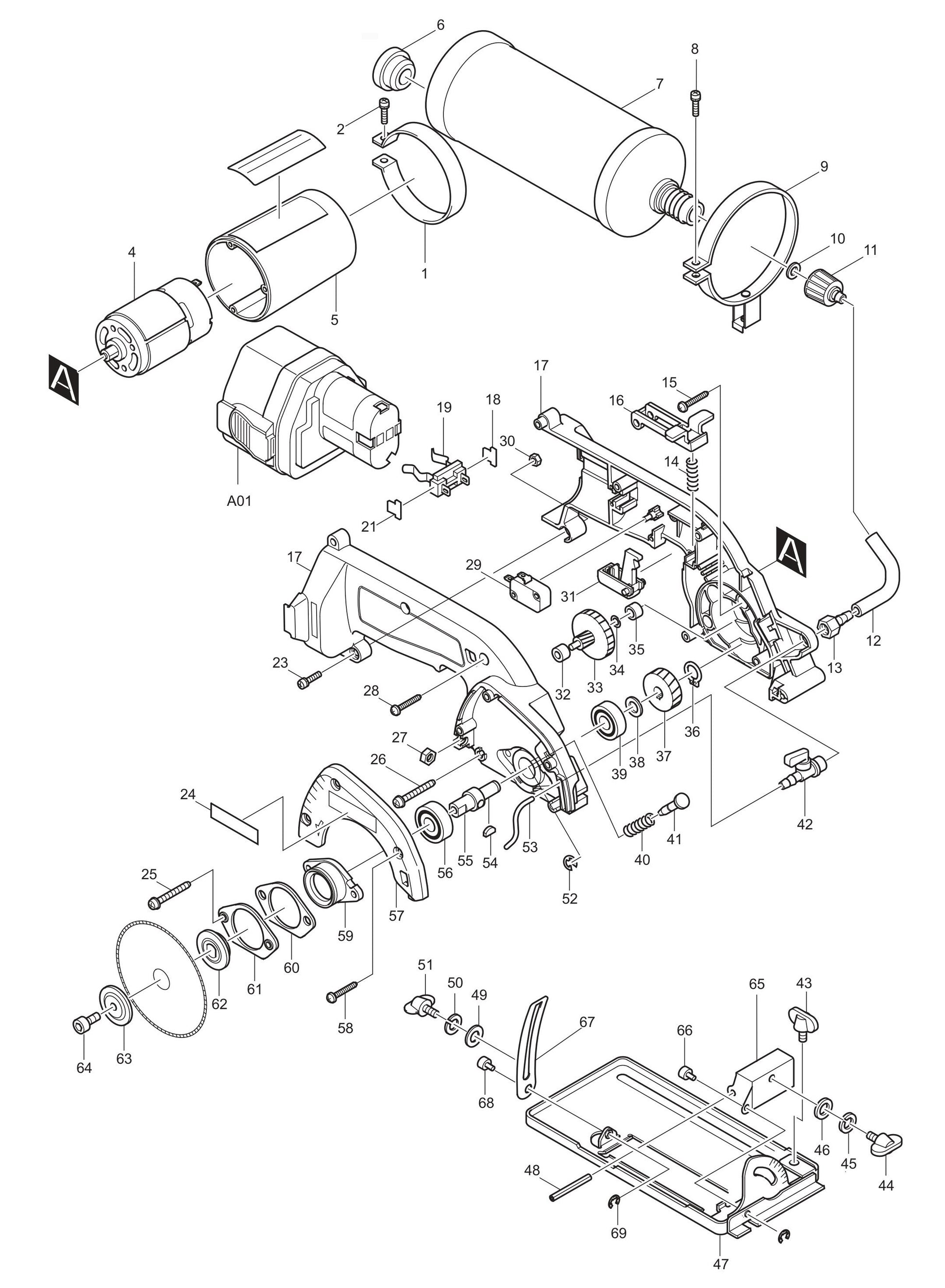 4191D 12V Glass And Tile Cutter Assembly Parts