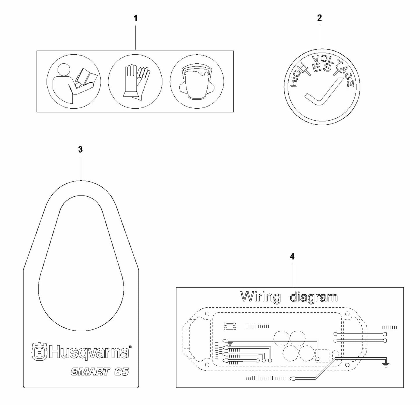 SMART 65 Decals Assembly Parts by husqvarna