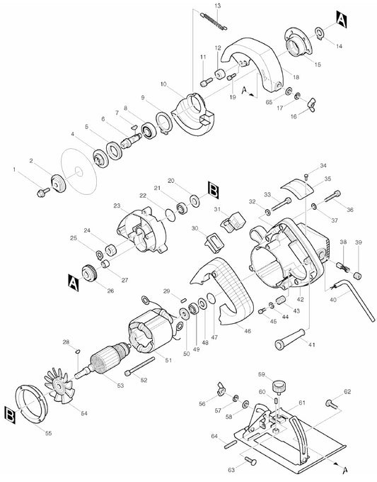 4200H Circular saw Assembly Parts By Makita