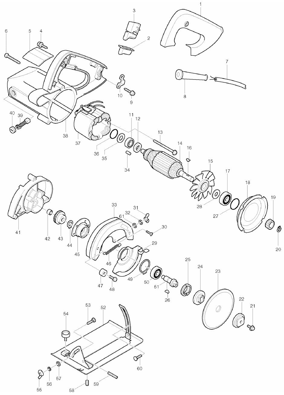 4200NH Circular saw Assembly Parts By Makita