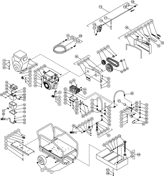 CWC-5004-0MGH (sn:397221-10020476), CWC-5004-0MGV (sn:397221-10005894) Frame Assembly Parts by Mi-T-M