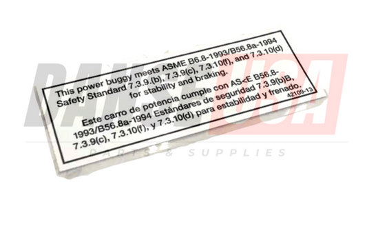 42109-13 Decal, Asme Safety by Allen Enginnering