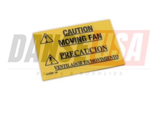 42109-14 Decal, Caution Fan by Allen Enginnering
