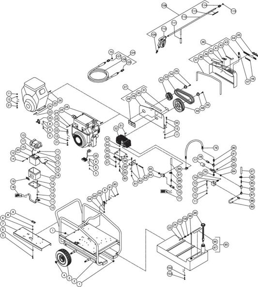 CWC-5004-1MGH (sn:10073562-10182543), CWC-5004-1MGV (sn:10073652-10182543) Frame Assembly Parts by Mi-T-M