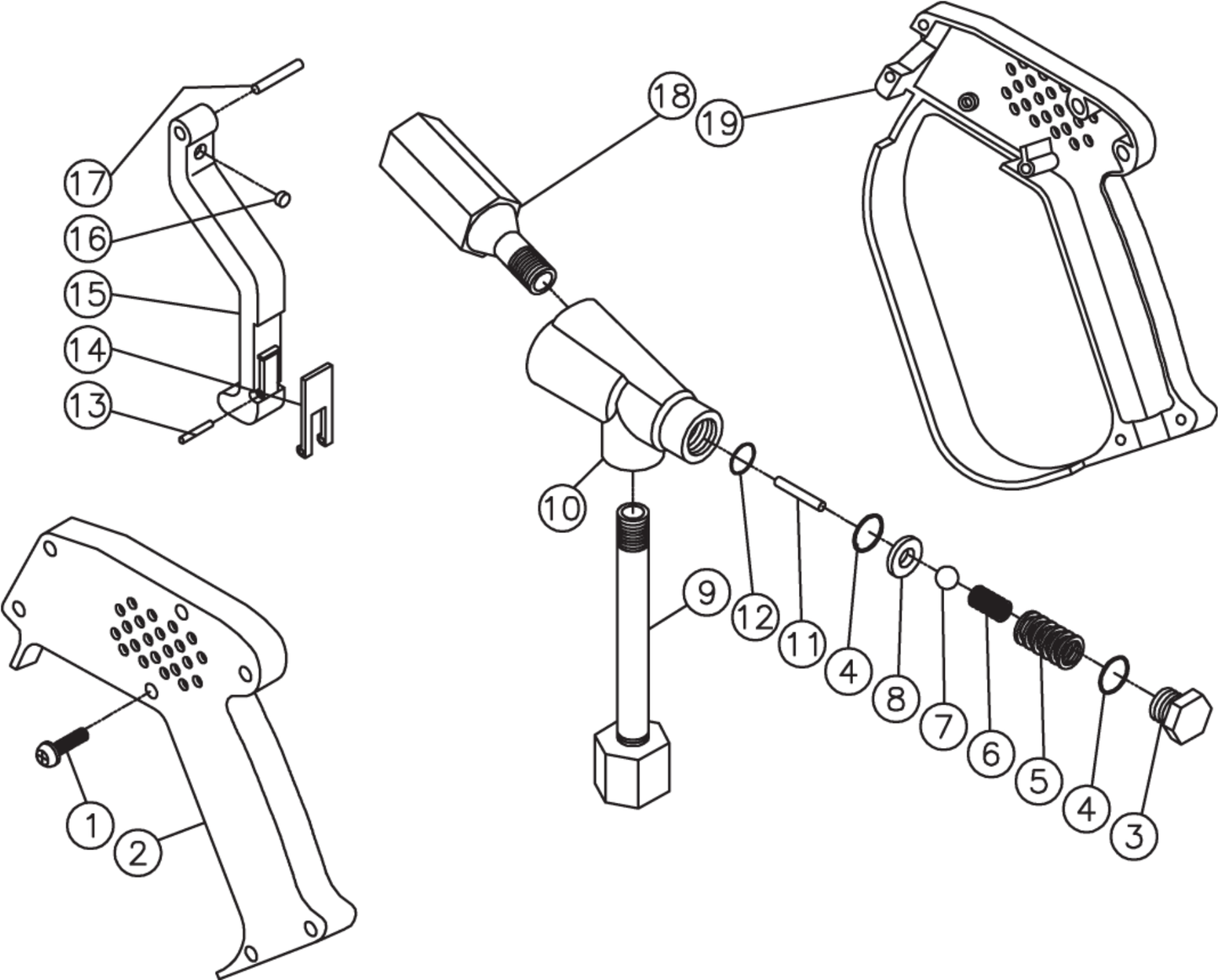 CWC-5004-2MGH (sn:10230793-99999999), CWC-5004-2MGH, CWC-5005-2MGH (sn:0-10230792), CWC-5004-3MAH (sn:10552632-99999999), CWC-5004-3MAH (sn:0-10552631), CWC-5004-3MGH (sn:0-10552631), CWC-5004-3MGH (sn:10552632-99999999) Gun Assembly Parts by MI-T-M