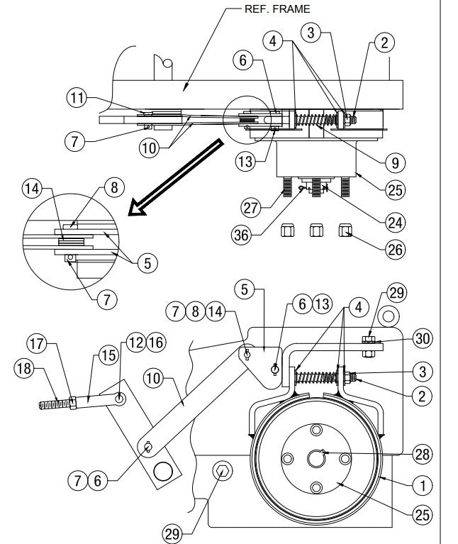 Service & Parking Brake Assembly Parts-  AR16 & AR21 By Allen Engineering