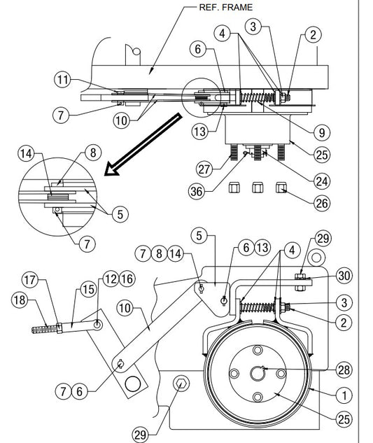 Service & Parking Brake Assembly Parts-  AR16 & AR21 By Allen Engineering