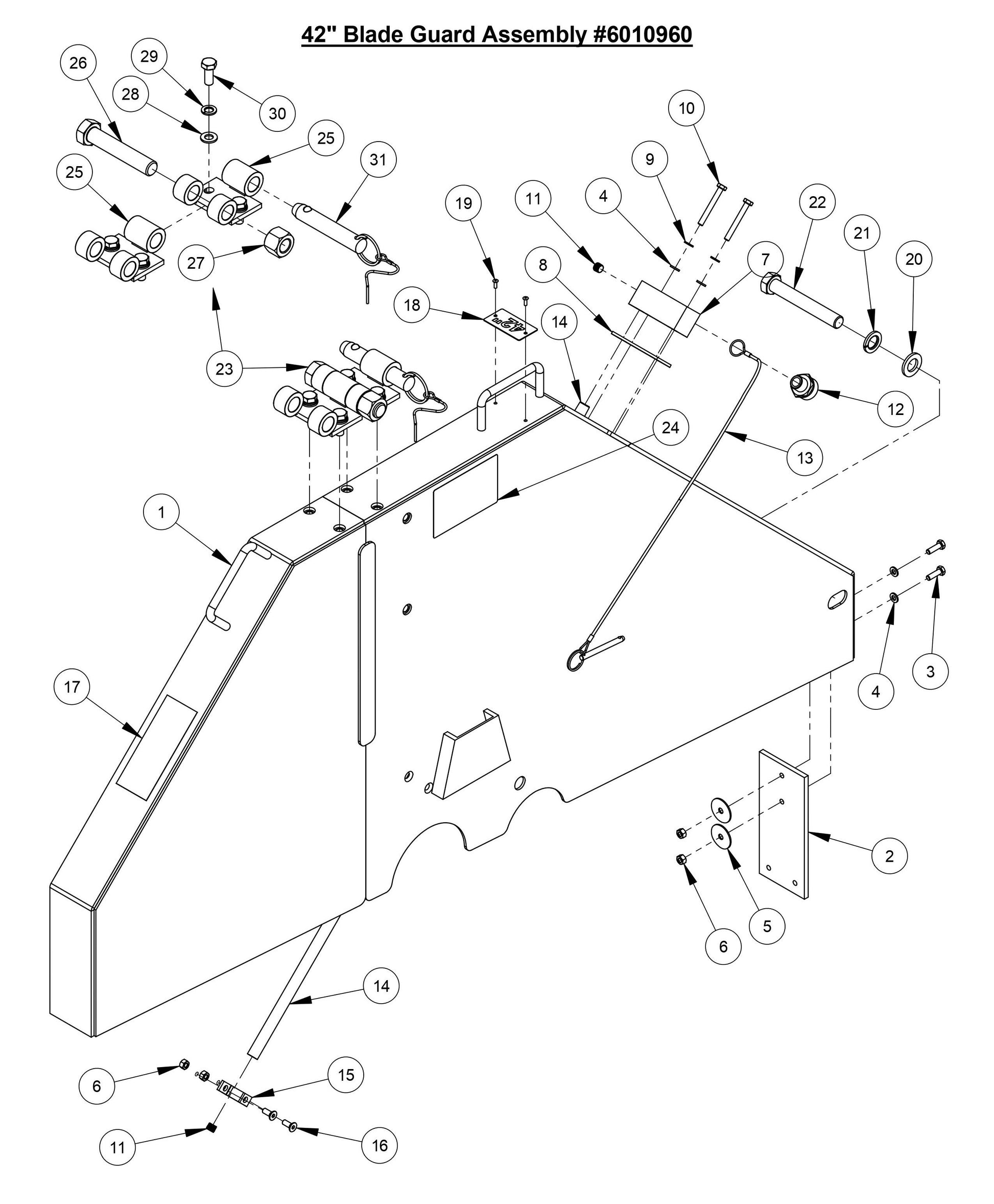 CC6566 42'' Blade Guard Assembly