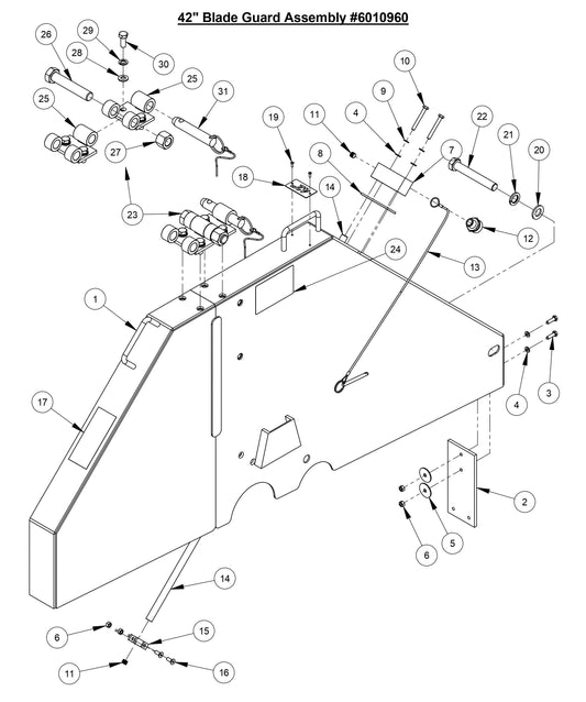 CC6566-3 42'' Blade Guard Assembly