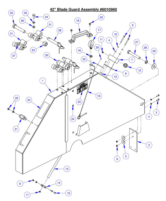 CC6561/CC6561-3/CC6571/CC6571-3 42&quot; Blade Guard Assembly Parts