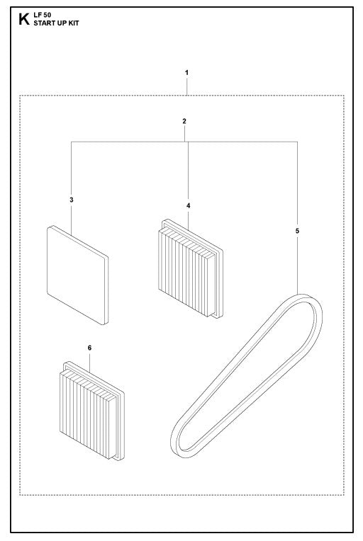 Start Up Kit Assembly Parts For LF 50 L By Husqvarna