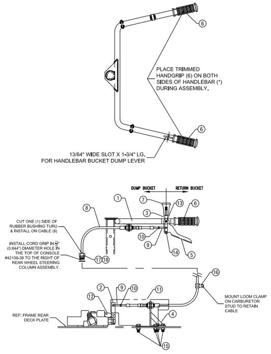 Handlebar Mounted Dump Lever Assembly Parts-  AR16 & AR21 By Allen Engineering
