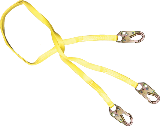 440 Dual-leg web lanyard, non energy-absorbing Yellow by FrenchCreek Production
