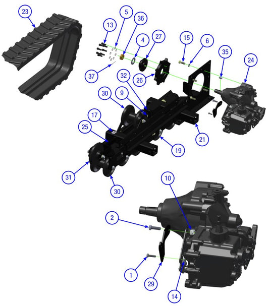 AT16 Right Track Assembly Parts By Allen Engineering