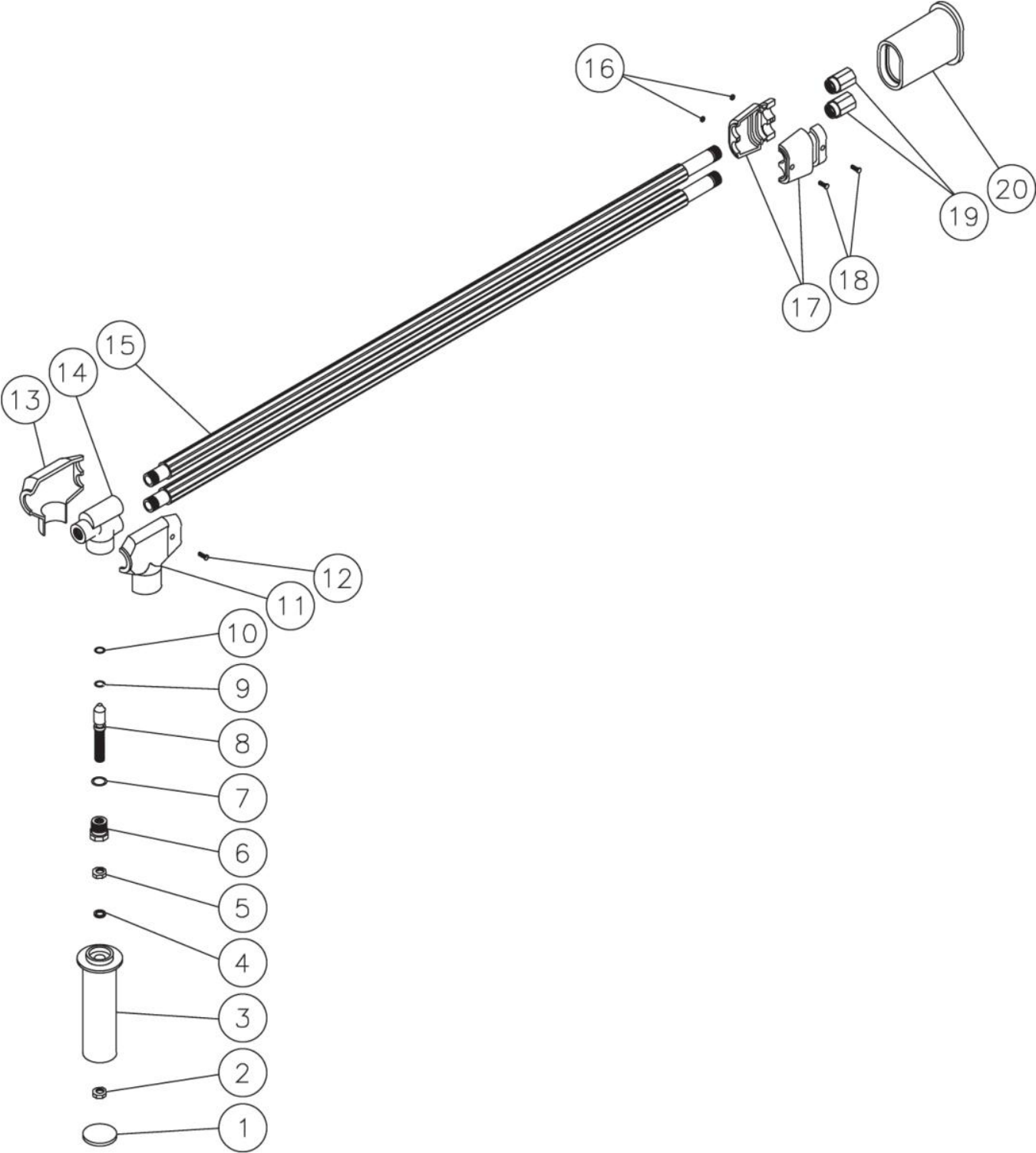 HG-1805-1230, HG-2004-3460, HG-2004-1208, HG-2004-1230, HG-2004-3230, HG-2004-3208 Angled Dual Lance Assembly Parts By Mi-T-M