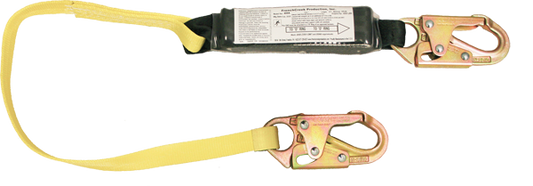 450A-3 3' Shock Absorbing webbing lanyard Yellow by FrenchCreek Production