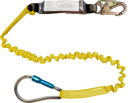 450AS-62A 6' Shock Absorbing webbing lanyard Yellow by FrenchCreek Production