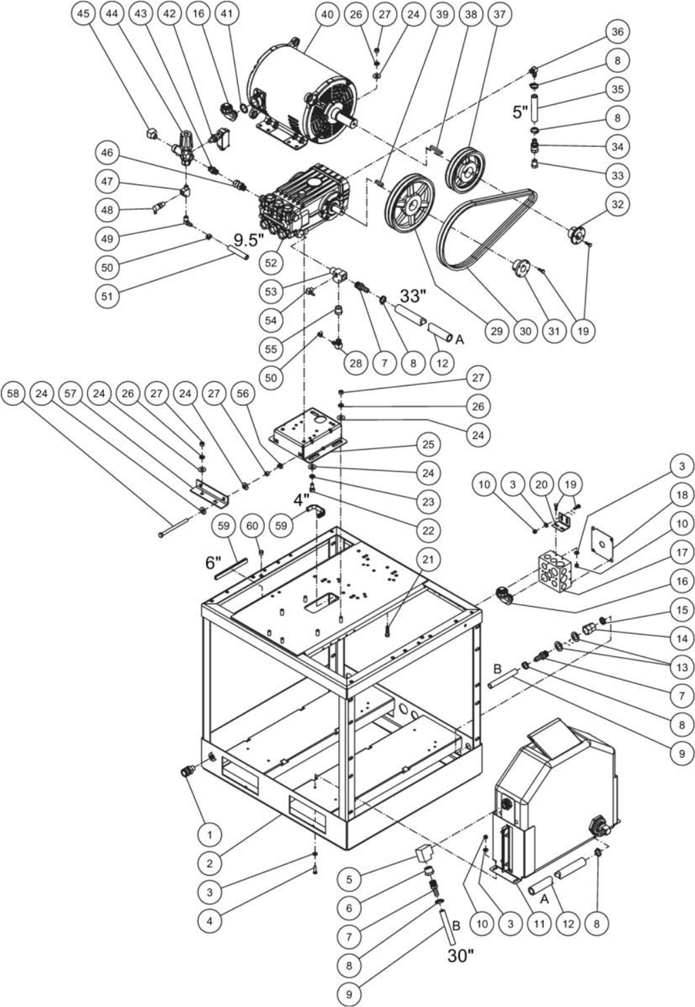 HG-1805-1230 (sn:15024155-15045000) Motor Base Assembly Parts By Mi-T-M