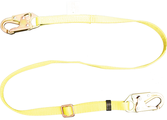 450B 6' Adjustable positioning webbing lanyard Yellow by FrenchCreek Production