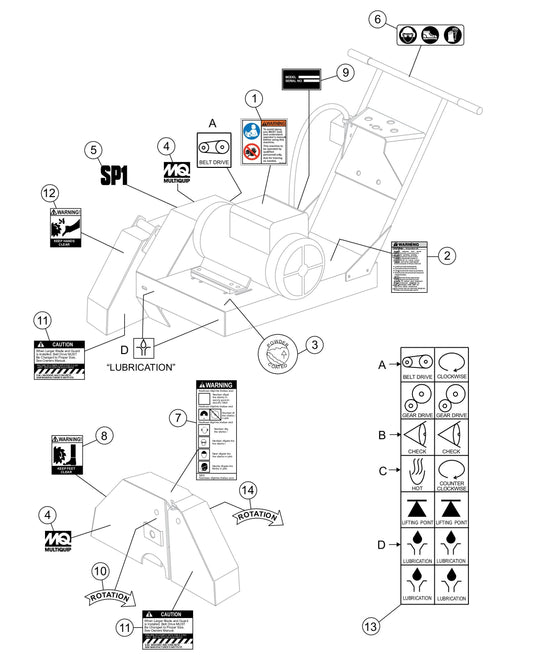 SP1E16A Nameplate And Decals Assembly Parts