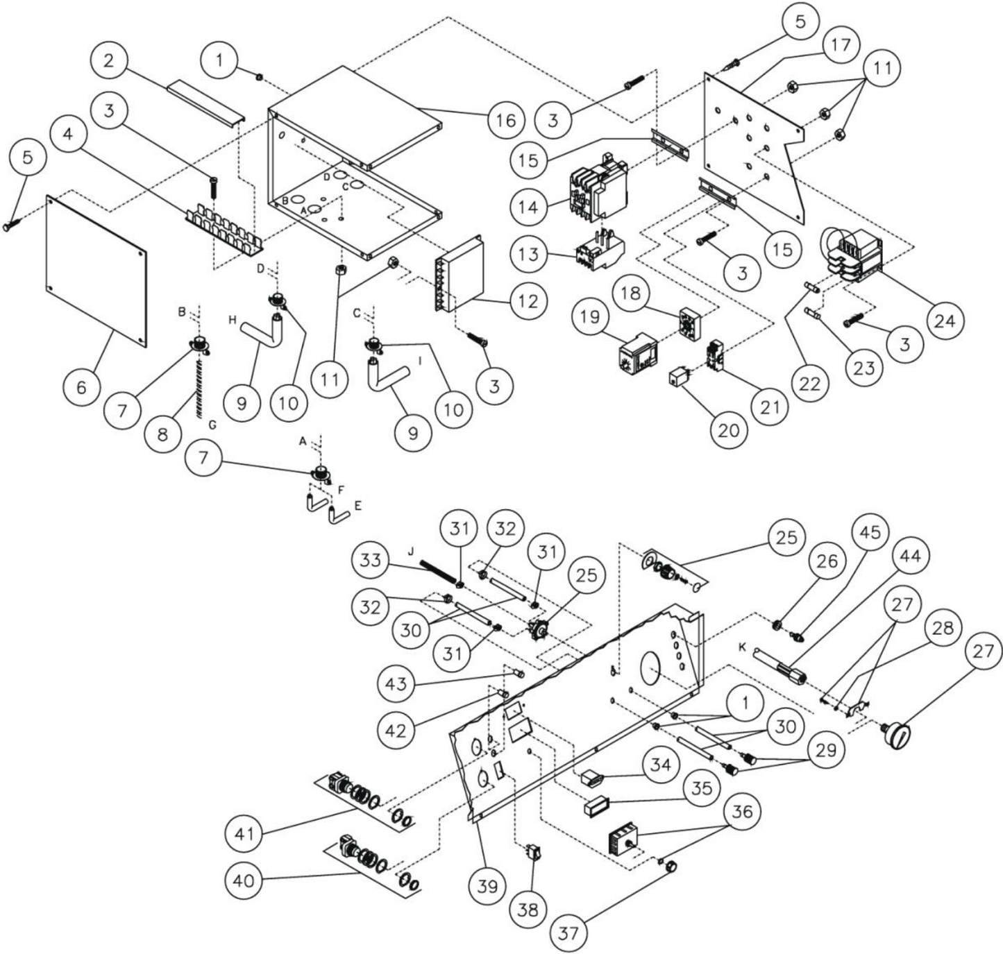 HG-2004-0M30 (sn:26640-29516), HG-2004-0M30 (sn:29517-15001175) Control Panel Assembly Parts by Mi-T-M