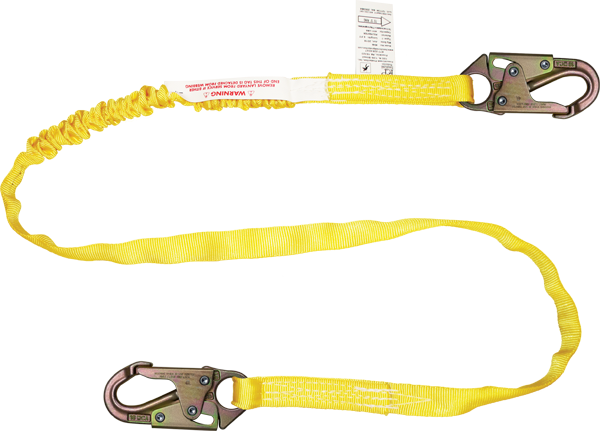460A 6' Tubular web lanyard with internal shock absorbing core.  Yellow by FrenchCreek Production