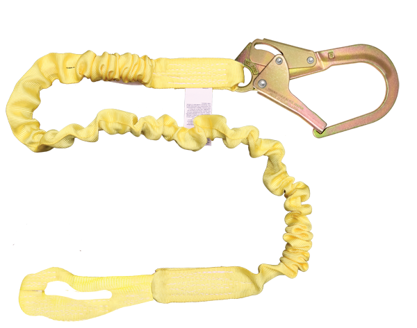 464ASZ-TE 6' Tubular web, twisted eye,  lanyard with internal shock absorbing core.  Yellow by FrenchCreek Production