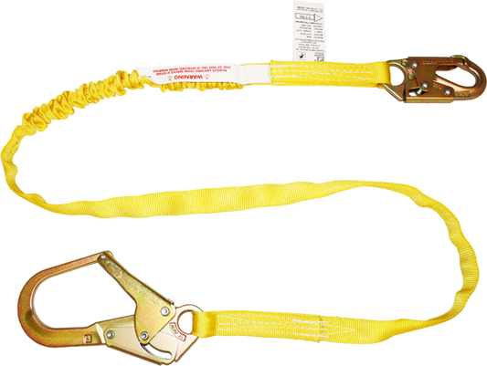 464A 6' Tubular web lanyard with internal shock absorbing core.  Yellow by FrenchCreek Production