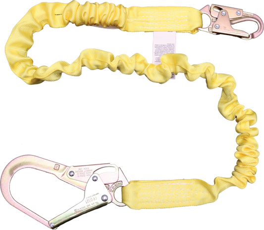 464AS 6' Tubular web lanyard with internal shock absorbing core.  Yellow by FrenchCreek Production
