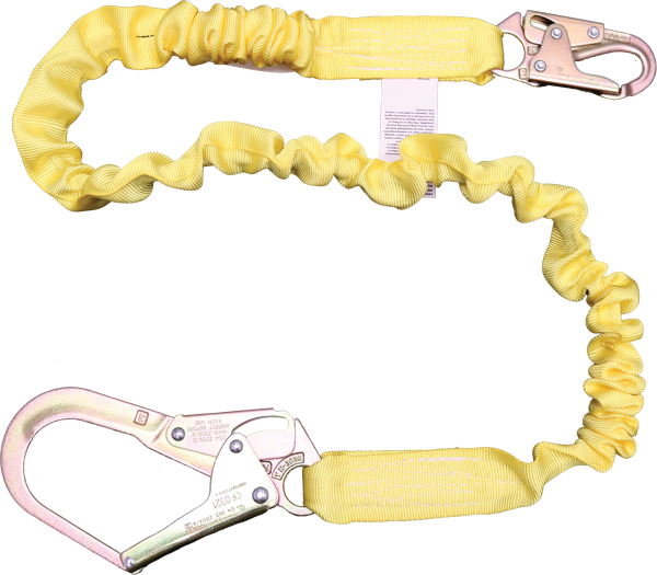 464AS 6' Tubular web lanyard with internal shock absorbing core.  Yellow by FrenchCreek Production