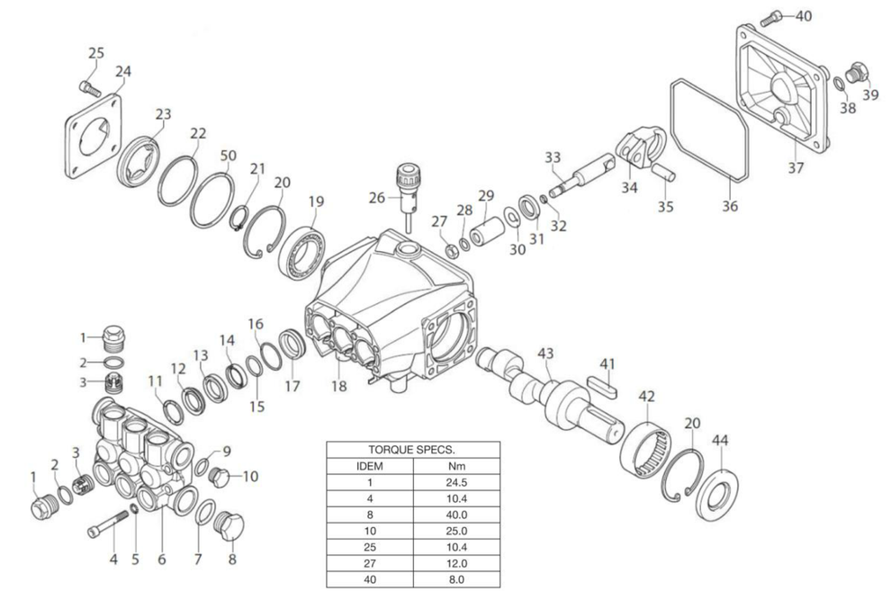 HLP-0703-2M10, HLP-1502-2M10, DH-0703-LP2E1A, DH-1502-LP2E1A0 (sn:0-15023361)/(sn:15023362-99999999) Pump Assembly Parts by Mi-T-M