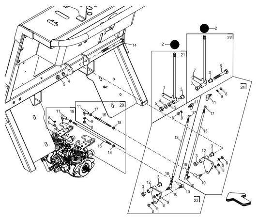 AT14F & AT14S Control Lever Assembly Illustration Parts By Allen Engineering